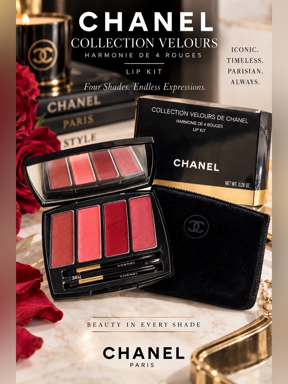 CHANEL Lip Kit - Four Red & Pink Shades